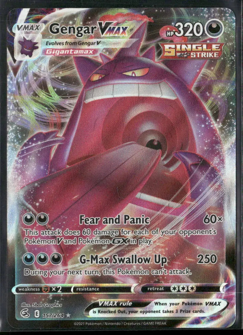 2021 Pokemon Fusion Strike Ultra Rare Gengar VMAX 157/264 