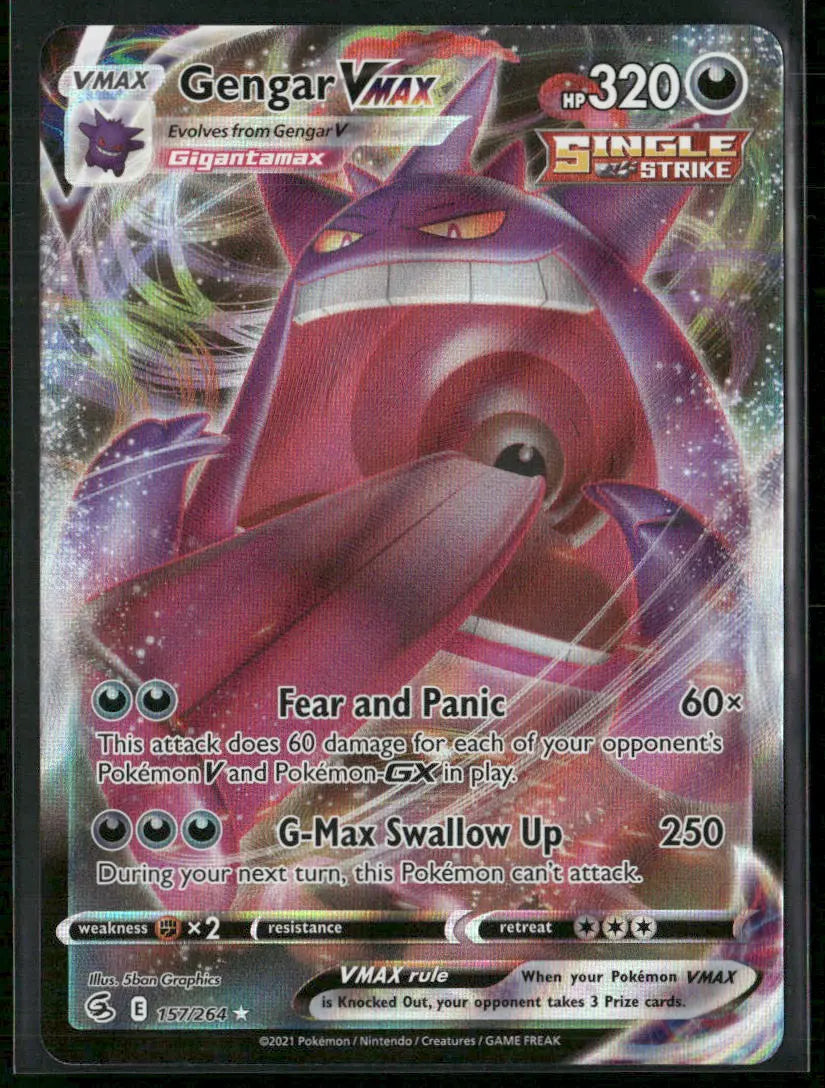 2021 Pokemon Fusion Strike Ultra Rare Gengar VMAX 157/264 