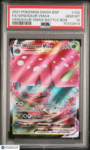 2021 Pokemon SWSH BSP Venusaur VMAX #102 Venusaur VMAX Battle Box PSA 10 
