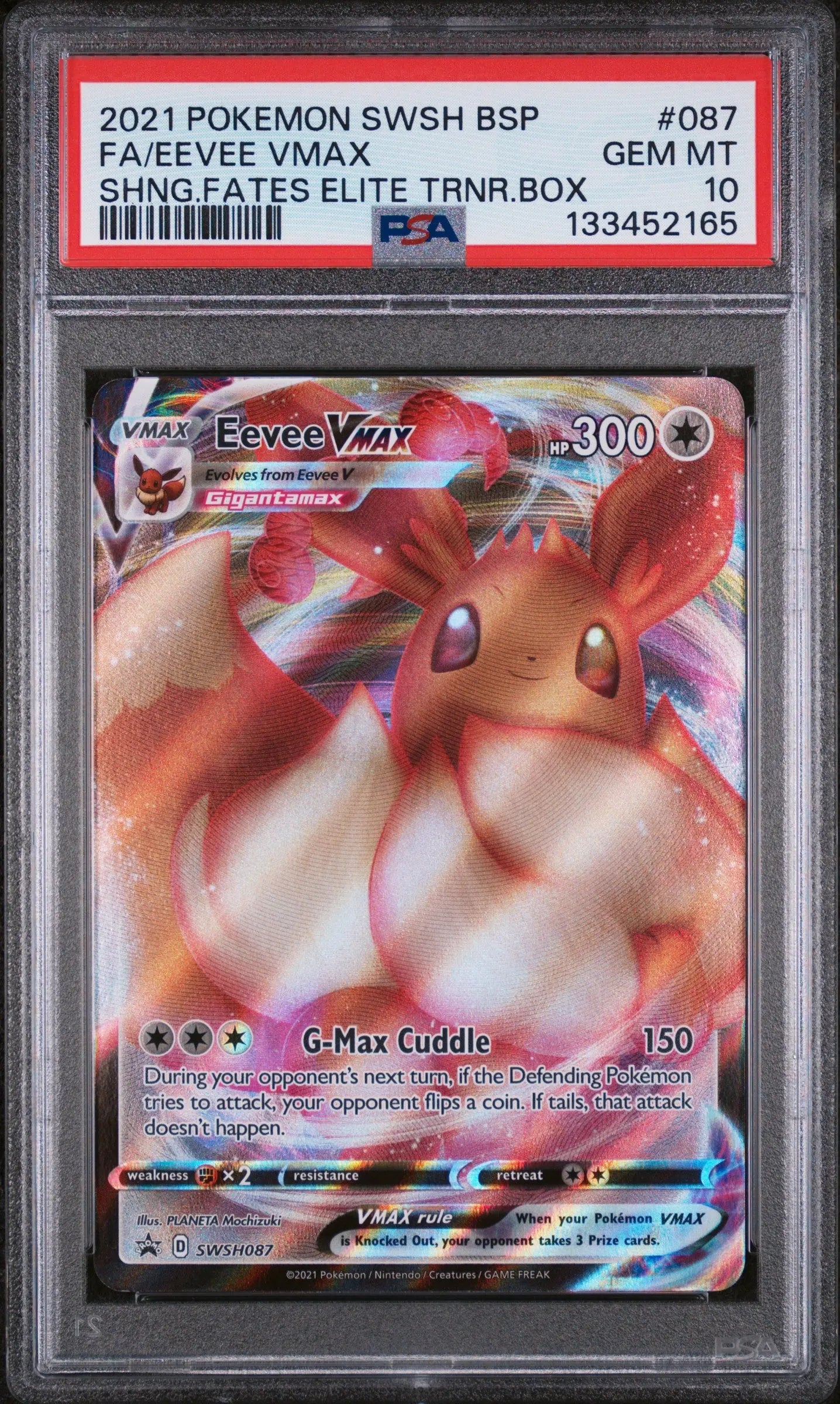 2021 Pokemon SWSH Black Star Promo Eevee VMAX Fa Shining Fates ETB PSA 10 #087 