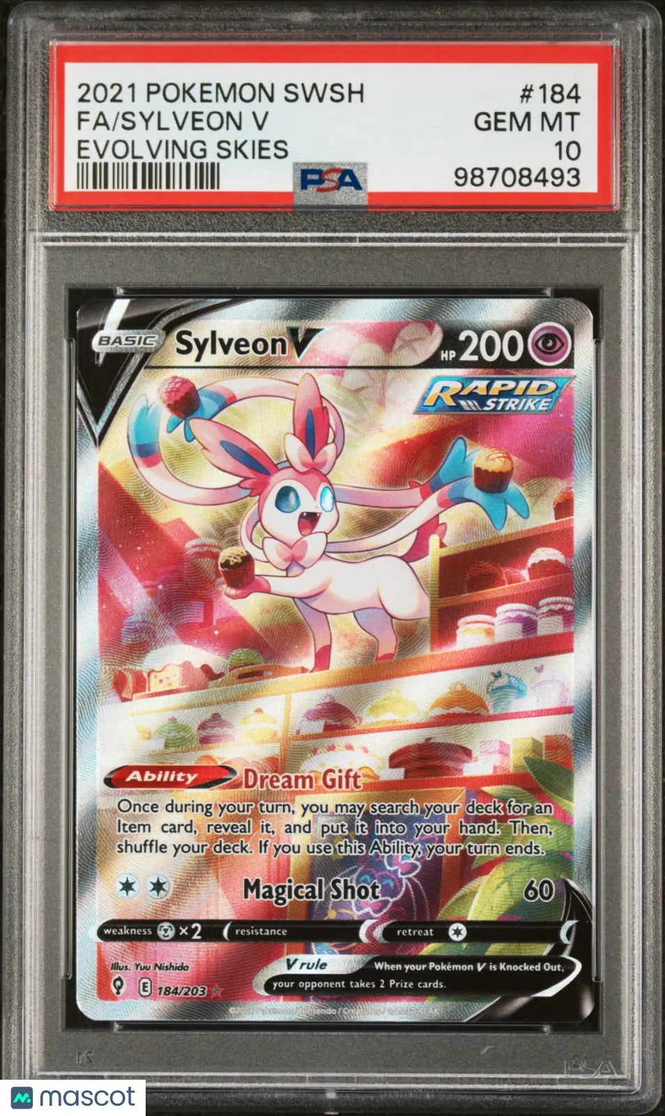 2021 Pokemon SWSH Evolving Skies Sylveon V Fa Evolving Skies PSA 10 184/203 