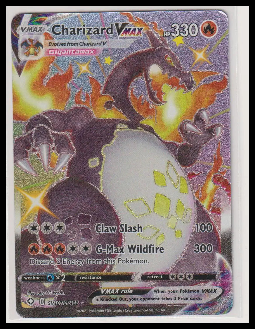 2021 Pokemon Shining Fates Charizard VMax SV107/SV122 MP 