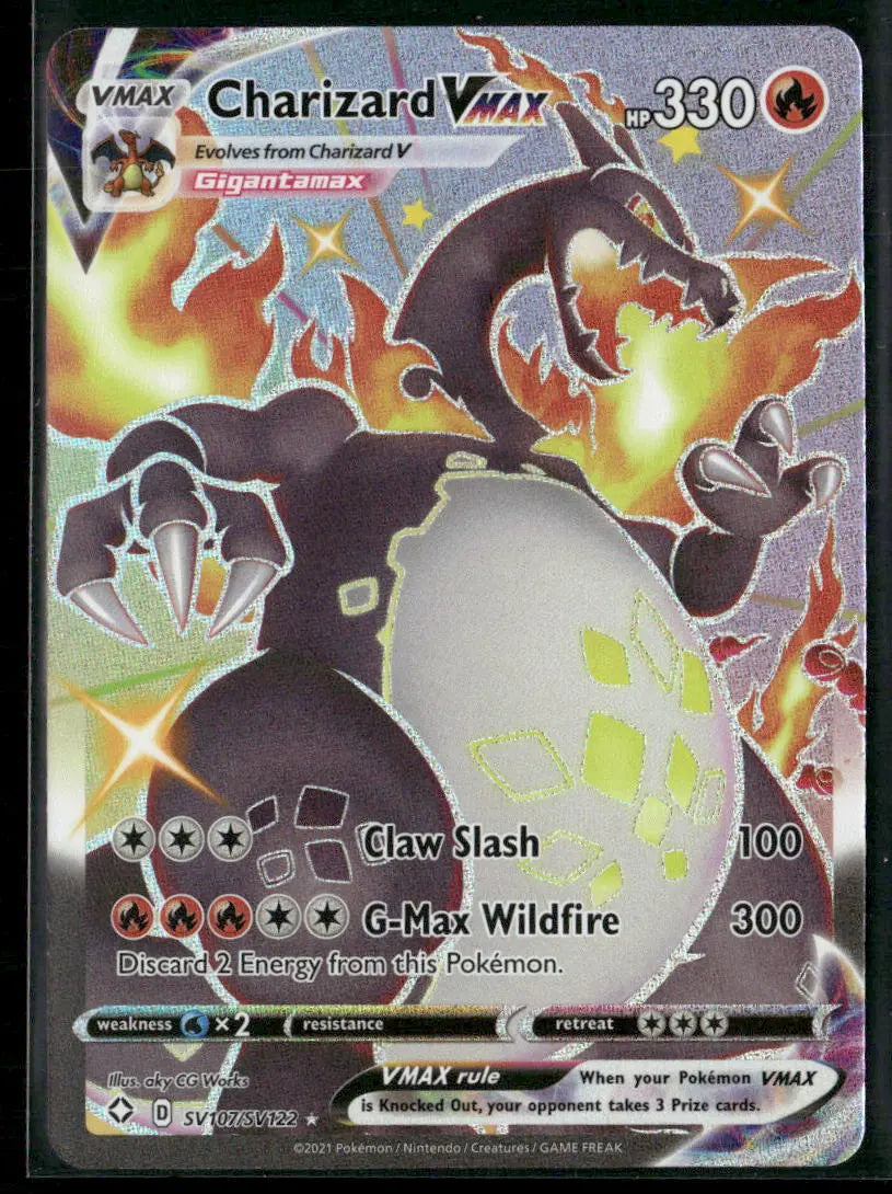 2021 Pokemon Shining Fates: Shiny Vault Charizard VMAX SV107/SV122 