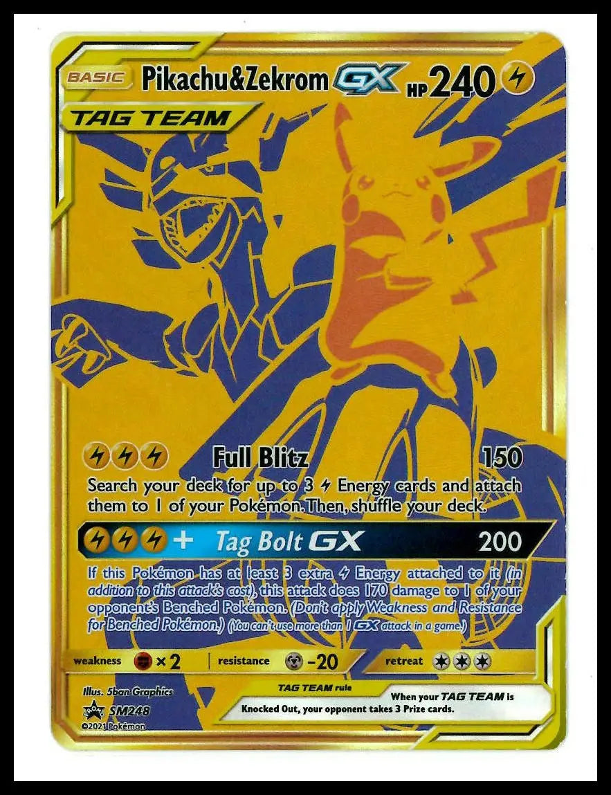 2021 Pokemon Sun Moon Promos Pikachu & Zekrom GX SM248 