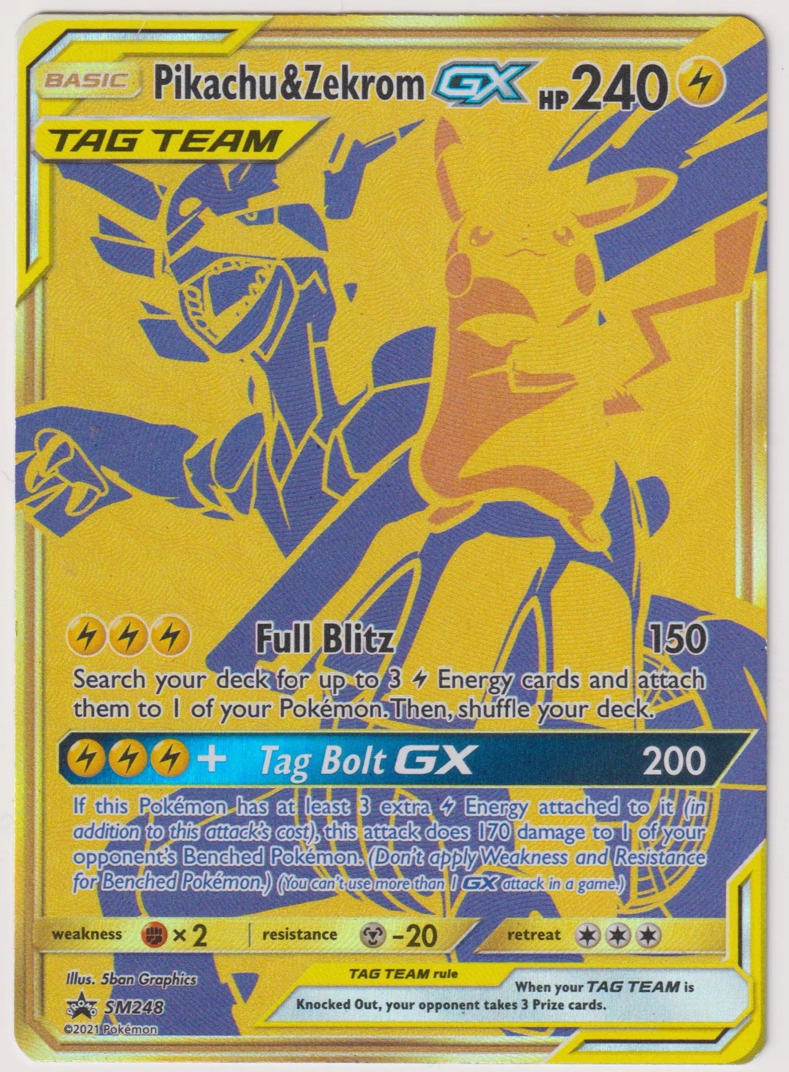2021 Pokemon Sun & Moon Black Star Promo Pikachu & Zekrom GX SM248 