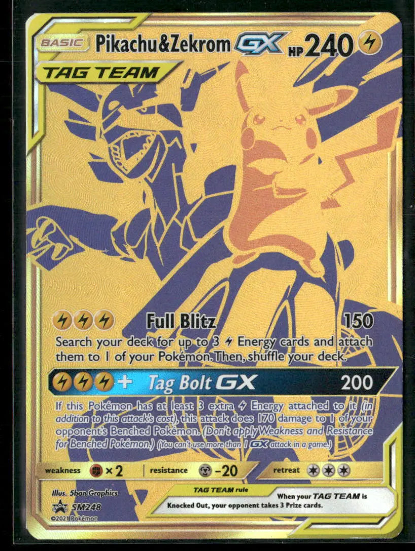 2021 Pokemon Sun & Moon Promo Pikachu & Zekrom GX SM248 