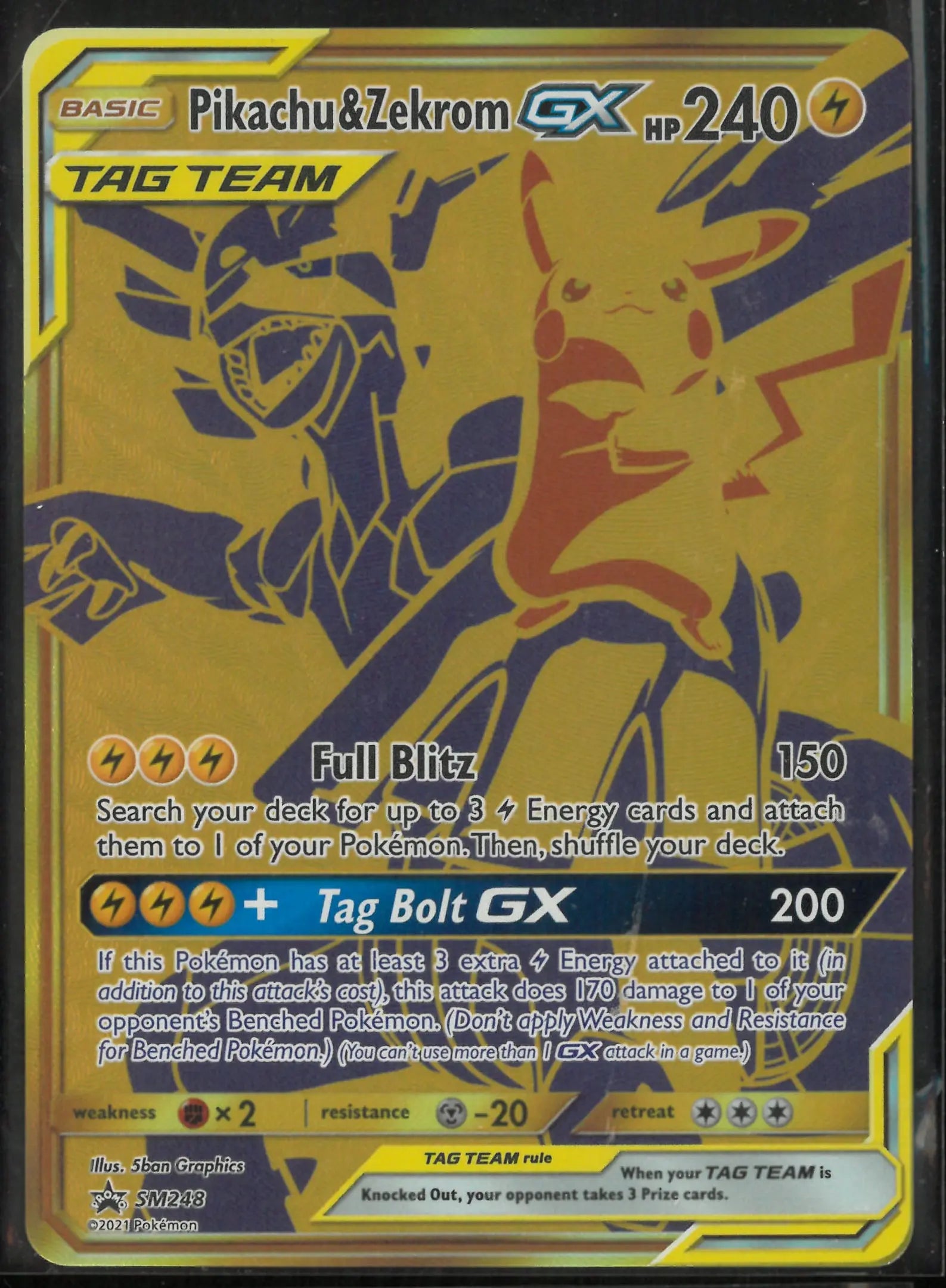 2021 Pokemon Sun & Moon Promo Pikachu & Zekrom GX SM248 