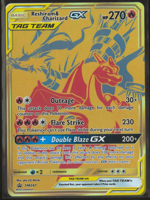 2021 Pokemon Sun & Moon Promo Reshiram & Charizard GX SM247 
