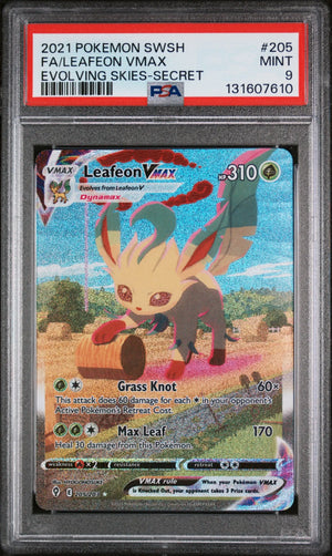 2021 Pokemon Sword & Shield Evolving Skies Leafeon VMAX 205/203 PSA 9 