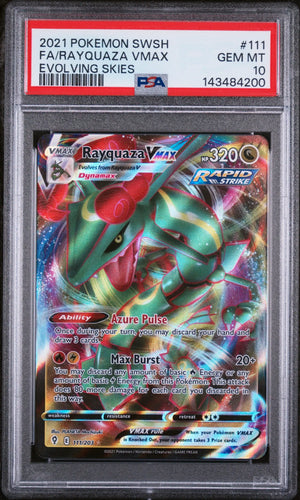 2021 Pokemon Sword & Shield Evolving Skies Rayquaza VMAX 111/203 PSA 10 