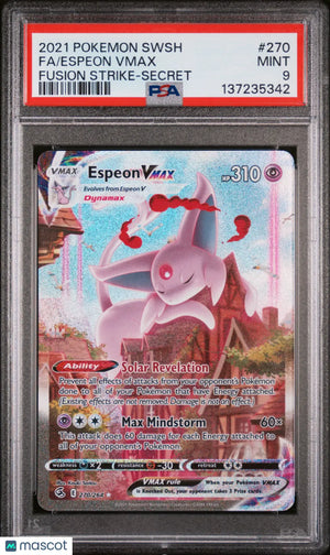 2021 Pokemon Sword & Shield Fusion Strike Espeon VMAX Fa -Secret PSA 9 270/264 