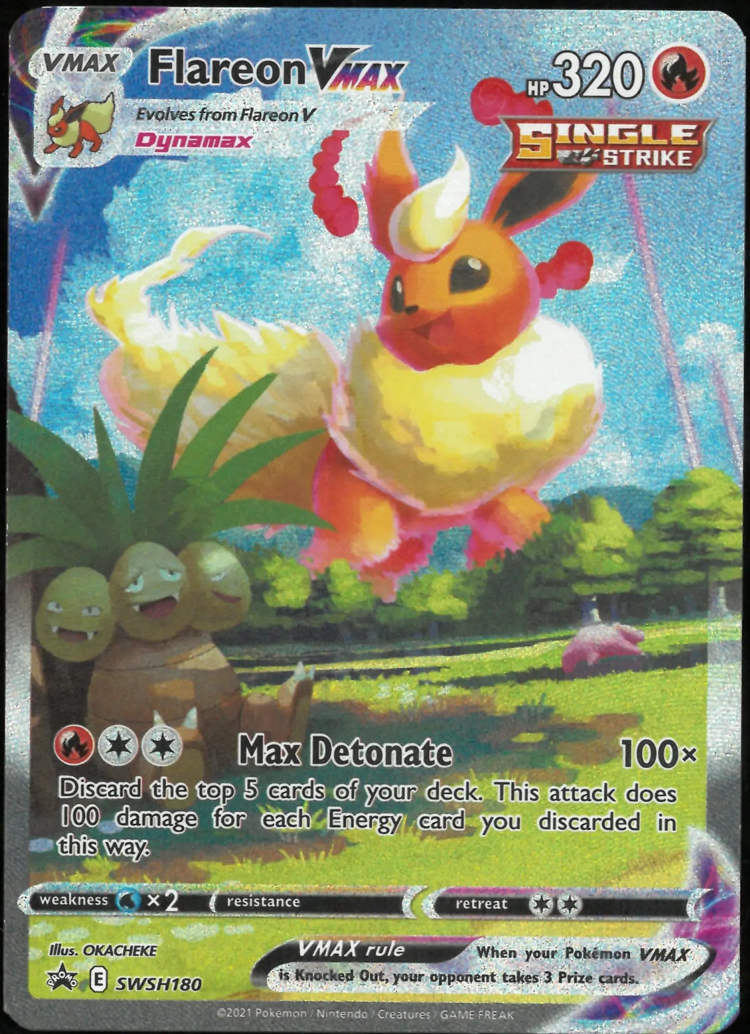 2021 Pokemon Sword & Shield Promo Flareon VMAX SWSH180 