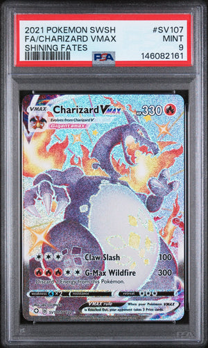 2021 Pokemon Sword & Shield Shining Fates Charizard VMAX Fa PSA 9 #SV107 