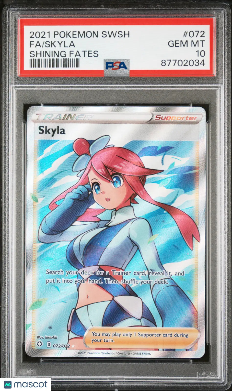 2021 Pokemon Sword & Shield Shining Fates Skyla Fa PSA 10 72/72 