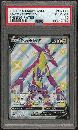 2021 Pokemon Sword & Shield Shining Fates #SV112 Fa Toxtricity V PSA 10 