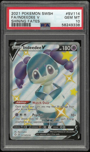2021 Pokemon Sword & Shield Shining Fates #SV114 Fa Indeedee V PSA 10 