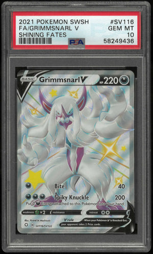 2021 Pokemon Sword & Shield Shining Fates #SV116 Fa Grimmsnarl V PSA 10 