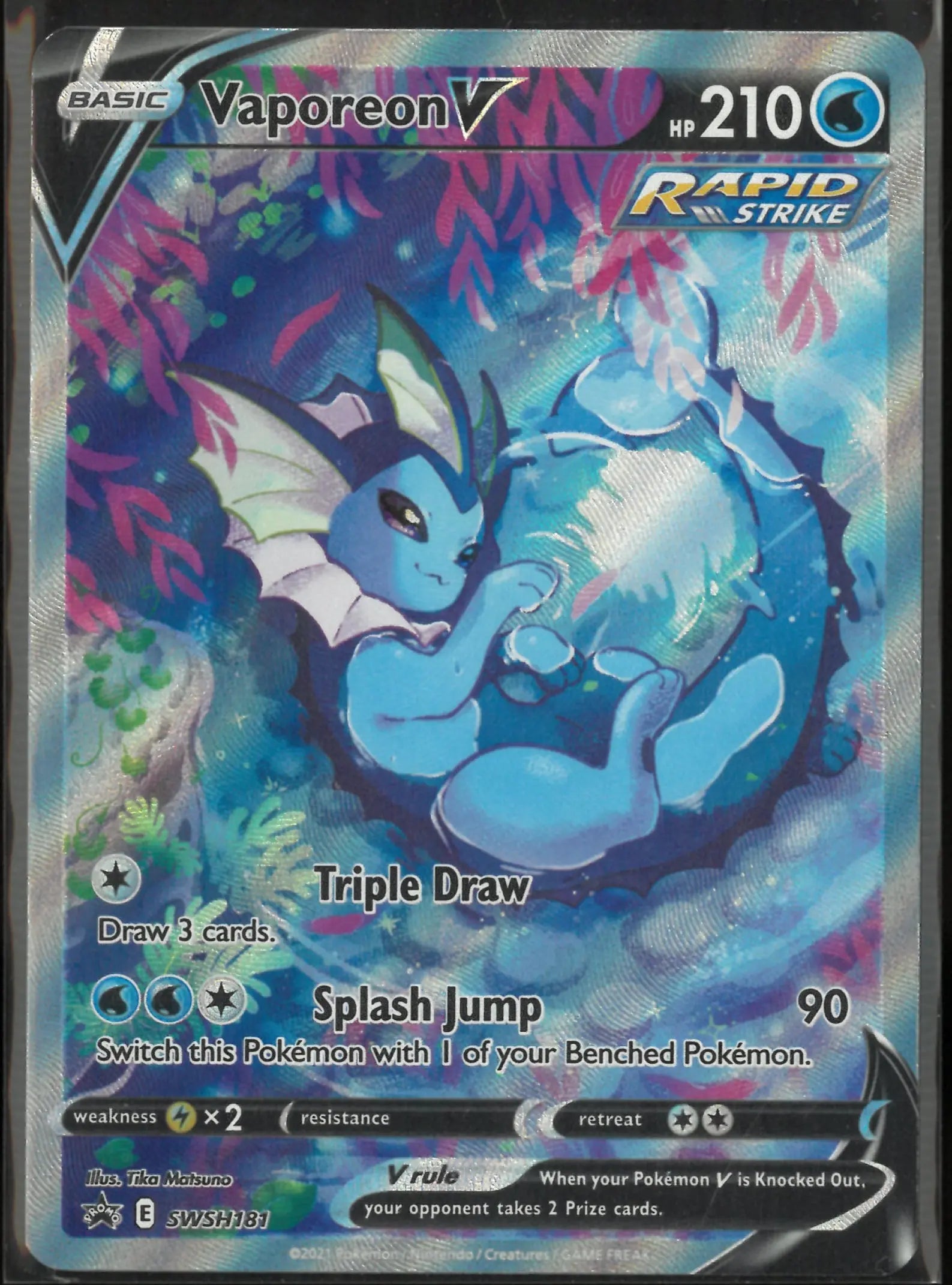 2021 Pokemon Sword &amp; Shield Promo Vaporeon VMAX SWSH181 