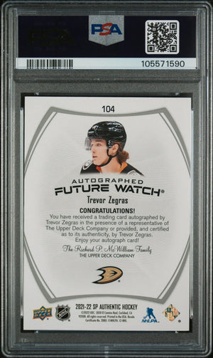 2021 SP Authentic Trevor Zegras #104 Autograph 831/999 PSA 10 