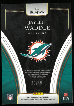 2021 Select Football Jaylen Waddle RC Rookie Patch Bronze Auto /49 