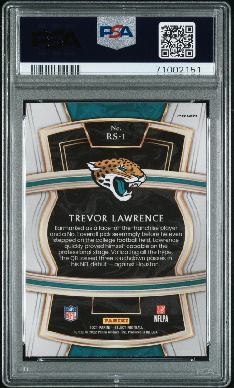 2021 Select Football Rookie Selections Trevor Lawrence Silver Prizm PSA 10 