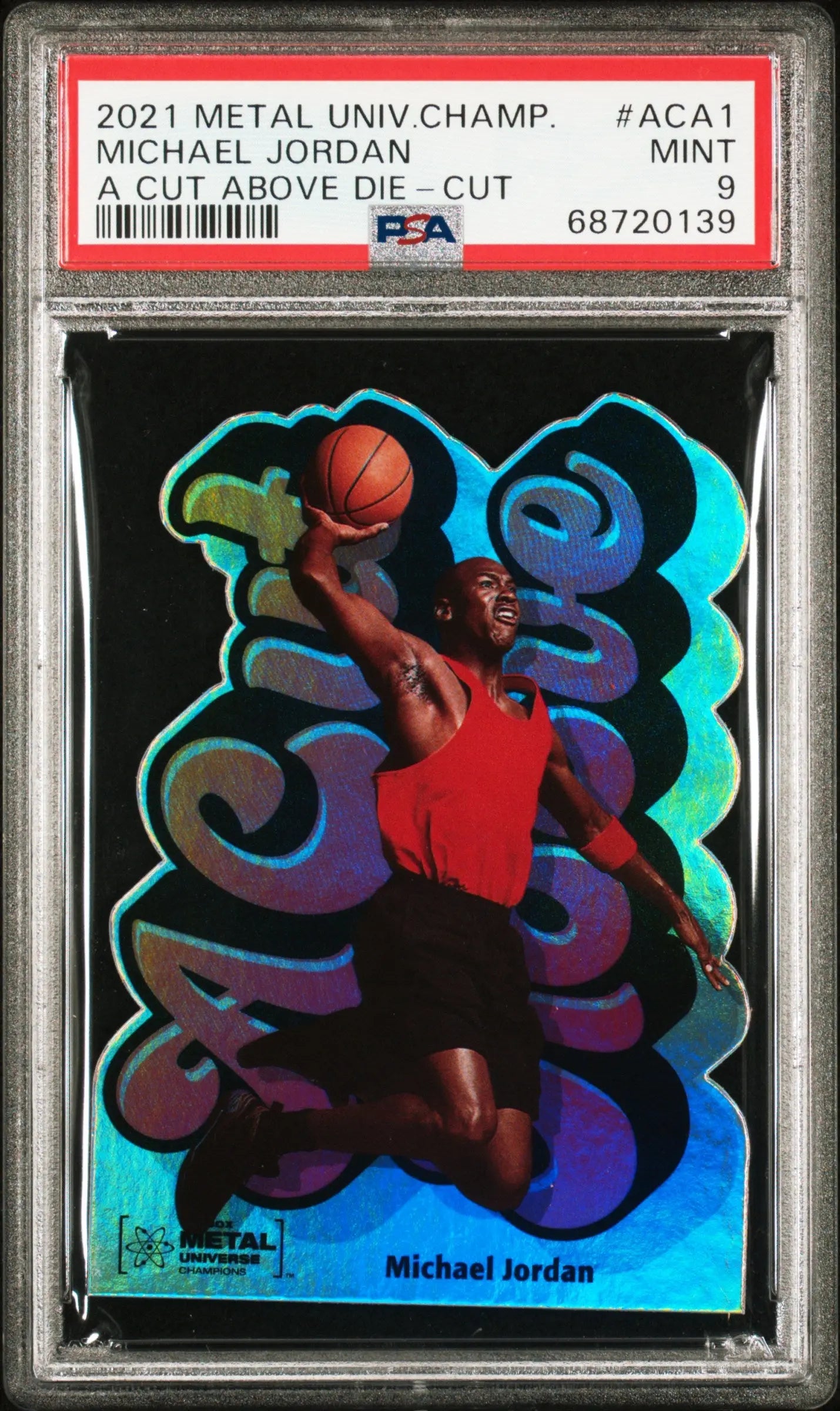 2021 Skybox Metal Universe Champions A Cut Above Die-Cut Michael Jordan PSA 9 