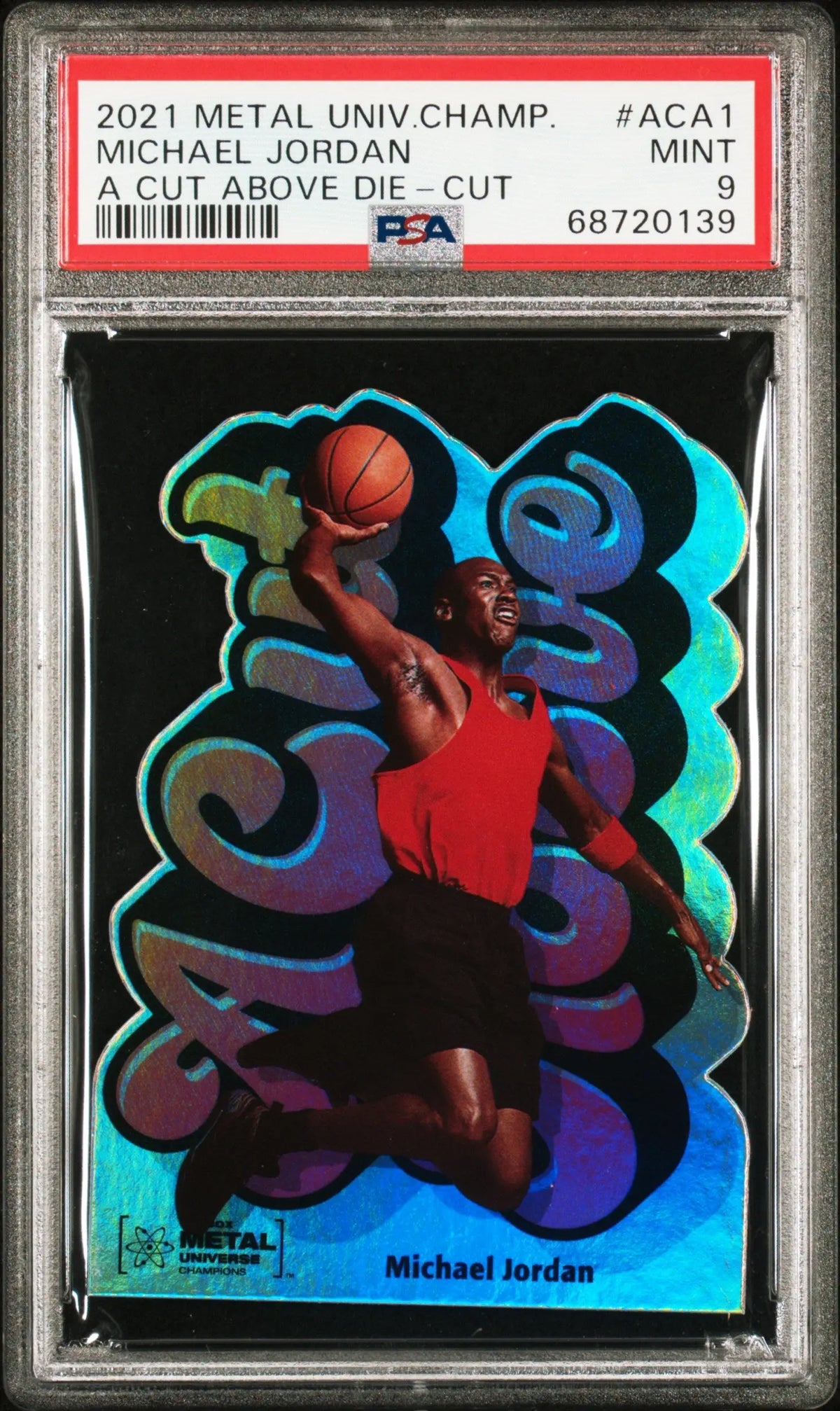 2021 Skybox Metal Universe Champions A Cut Above Die-Cut Michael Jordan PSA 9 