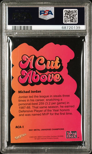 2021 Skybox Metal Universe Champions A Cut Above Die-Cut Michael Jordan PSA 9 