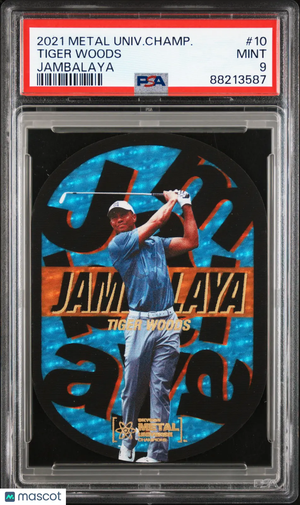2021 Skybox Metal Universe Champions Jambalaya Tiger Woods #10 PSA 9 