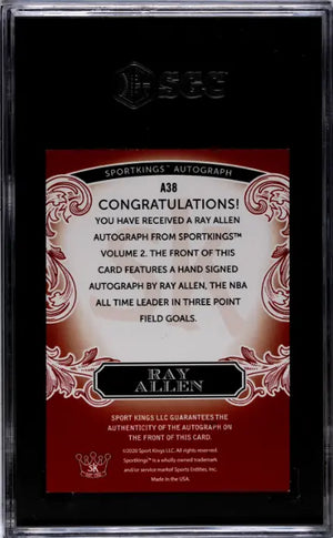 2021 Sport Kings Volume 2 Autograph Ray Allen Auto Red /50 SGC 8 