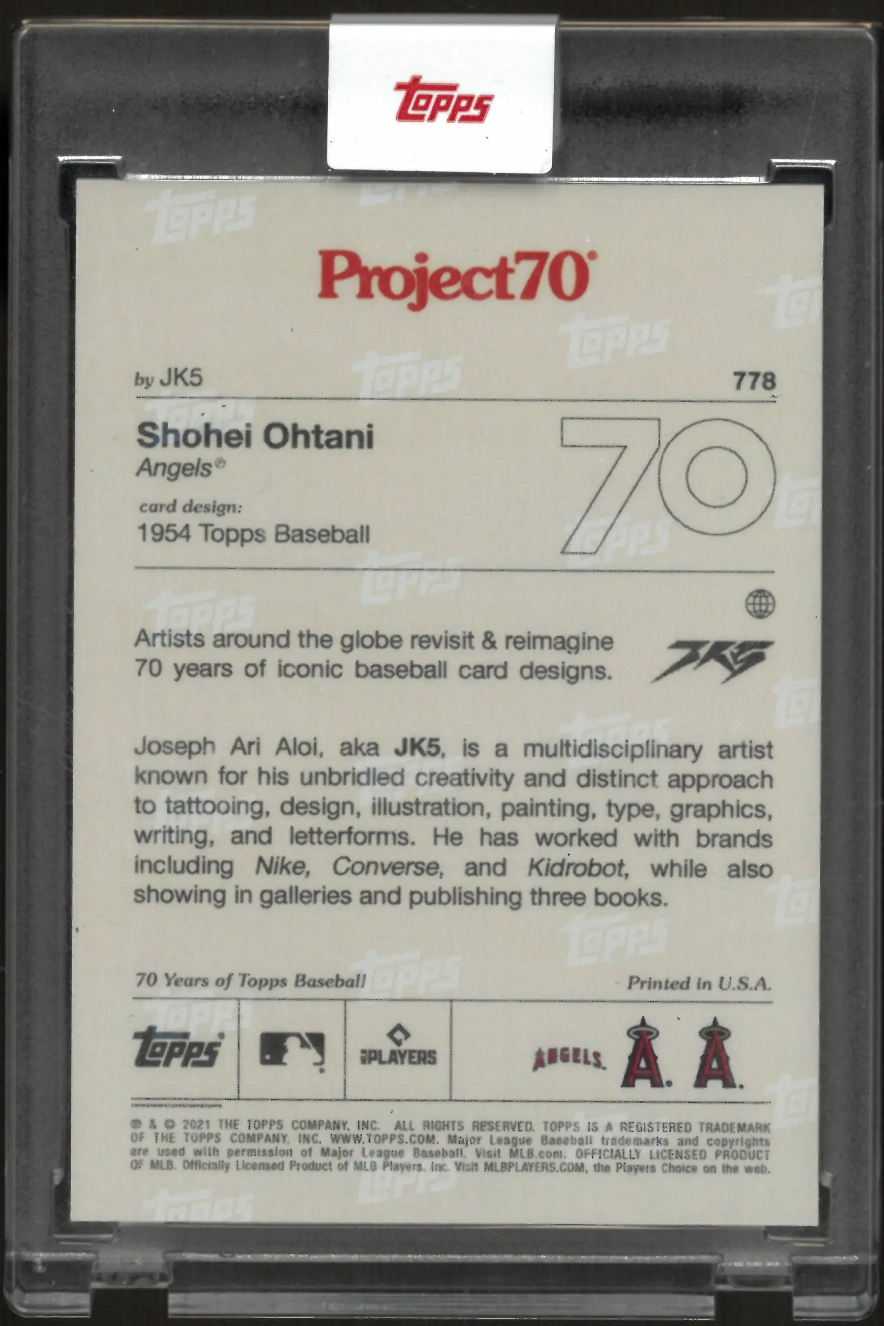 2021 Topps Baseball Project 70 Shohei Ohtani By JK5 