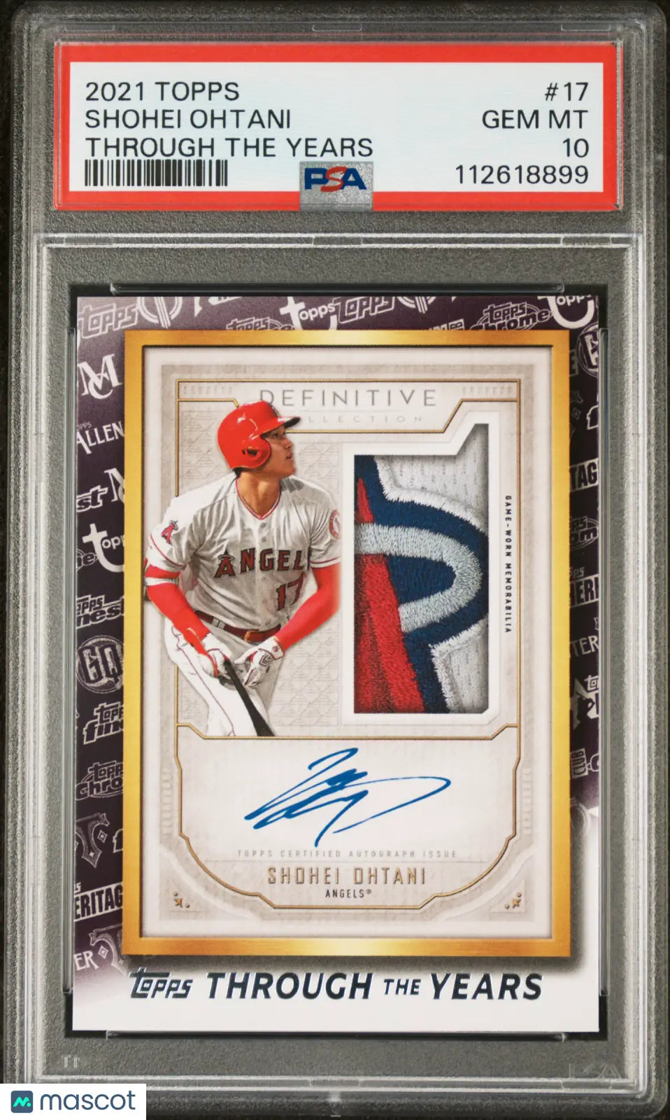 2021 Topps Baseball Through The Years Shohei Ohtani Patch Auto PSA 10 