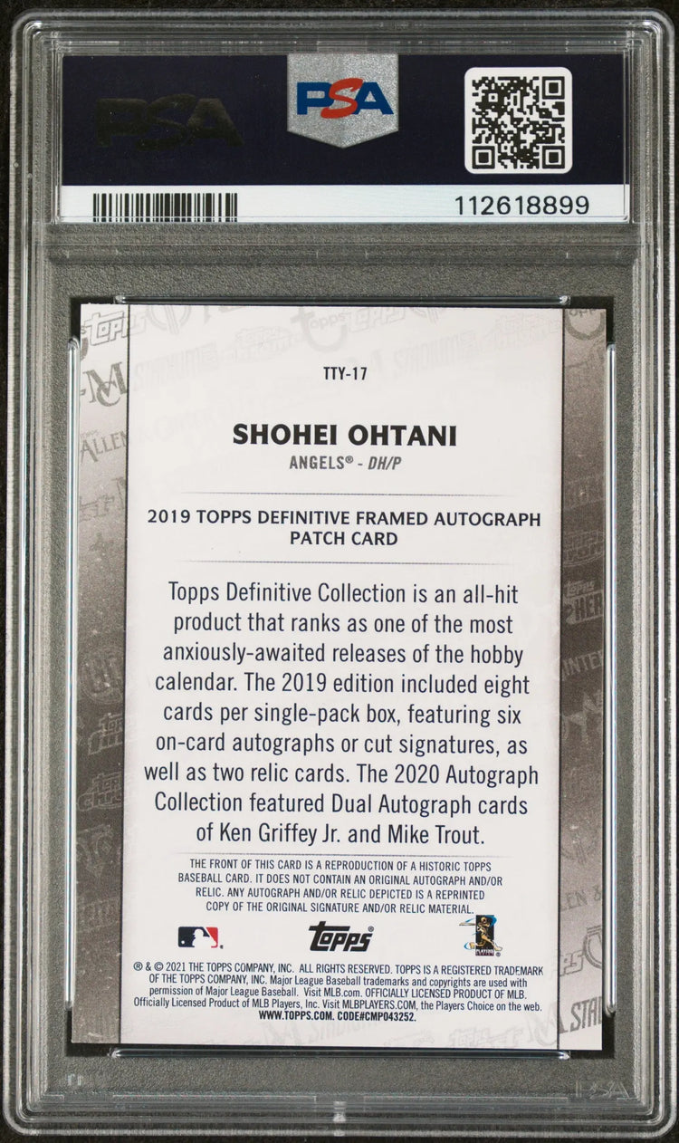 2021 Topps Baseball Through The Years Shohei Ohtani Patch Auto PSA 10 