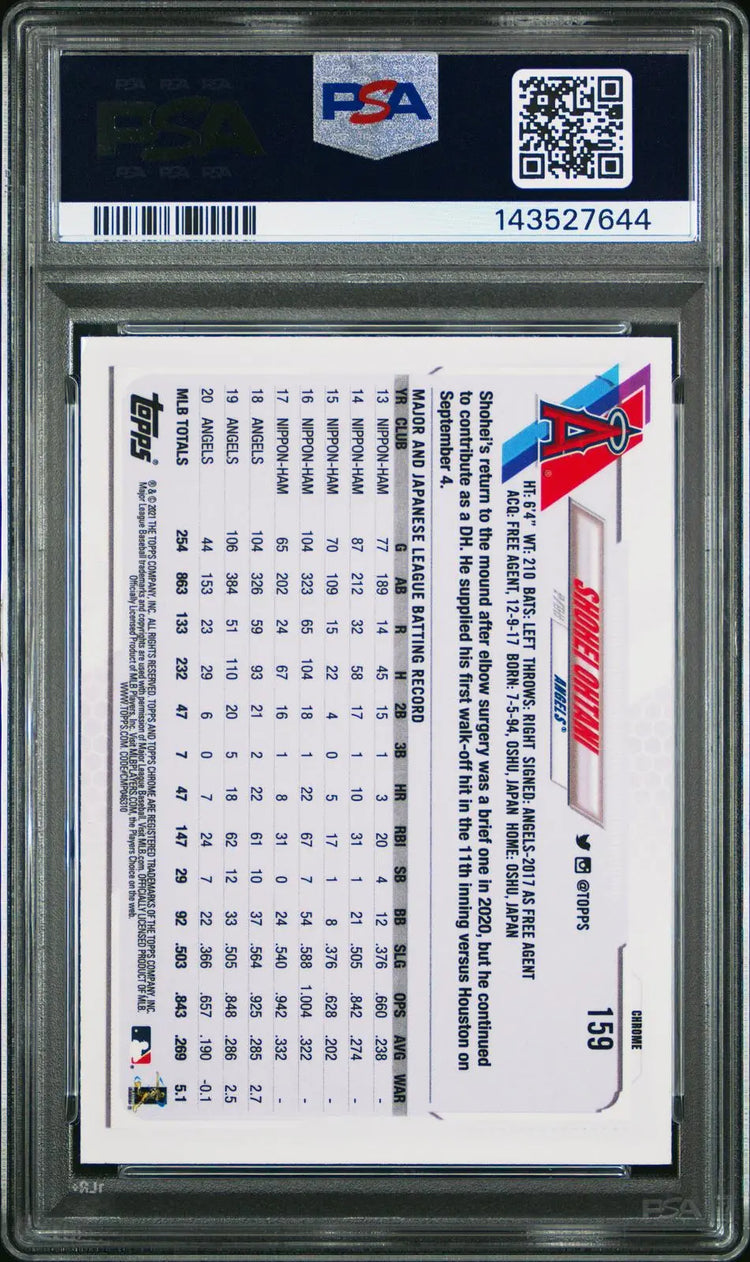 2021 Topps Chrome Baseball Shohei Ohtani X-Fractor PSA 10 