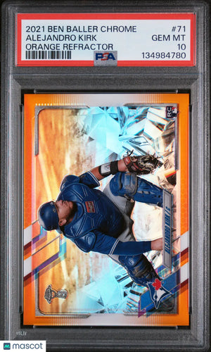2021 Topps Chrome Ben Baller Orange Refractor Rookie Alejandro Kirk /25 PSA 10 