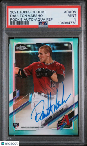 2021 Topps Chrome Rookie Auto Aqua Refractor Daulton Varsho #RADV PSA 9 