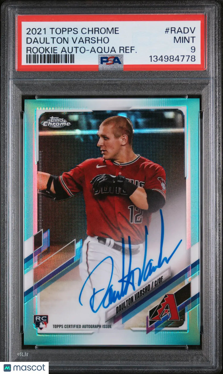 2021 Topps Chrome Rookie Auto Aqua Refractor Daulton Varsho #RADV PSA 9 