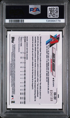 2021 Topps Chrome Rookie Auto Aqua Refractor Daulton Varsho #RADV PSA 9 