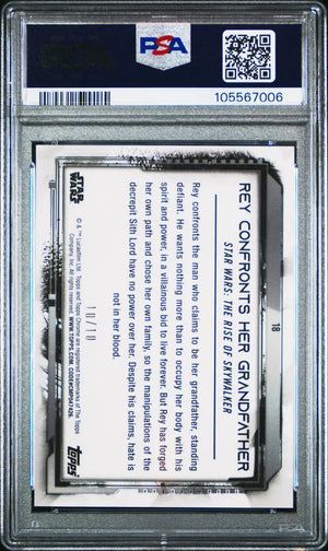 2021 Topps Chrome Star Wars Legacy Rey Confronts Her Grandfather Black /10 PSA 9 