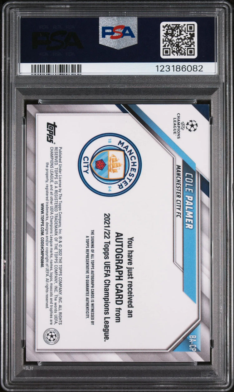 2021 Topps Chrome UEFA Champions League Chrome Rookie Auto Cole Palmer #CP PSA 9 