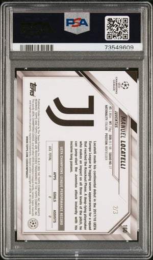 2021 Topps Chrome UEFA Champions League  Manuel Locatelli Purple X-Fractor PSA 8 