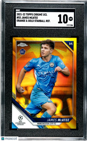 2021 Topps Chrome Ucl James Mcatee #53 Orange & Gold Starball Refractor SGC 10 