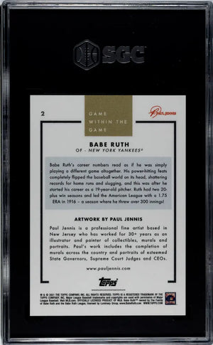 2021 Topps Game Within The Game Baseball Babe Ruth #2 SGC 10 