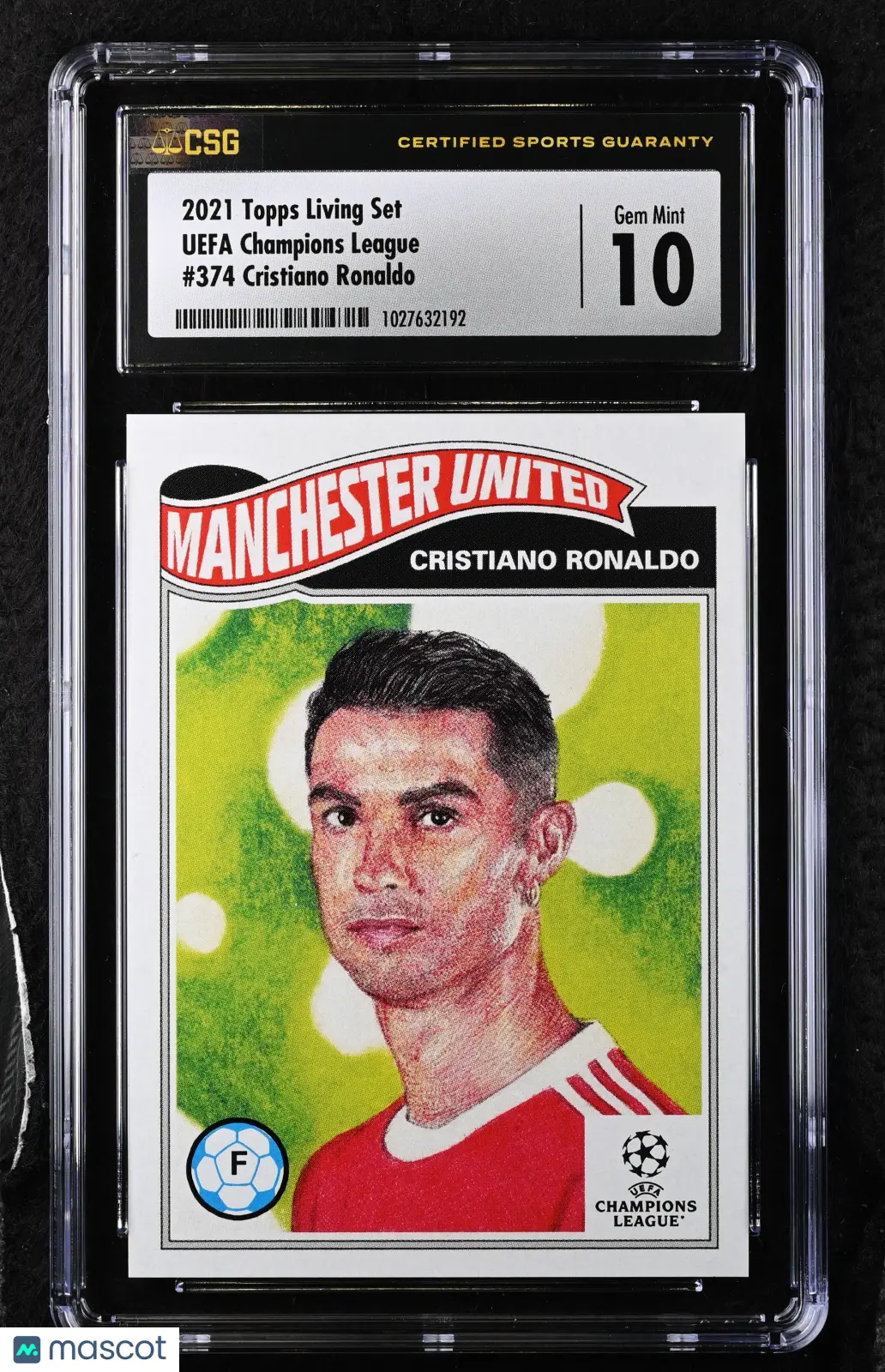 2021 Topps Living Set Cristiano Ronaldo #374 UEFA Champions League CGC 10 