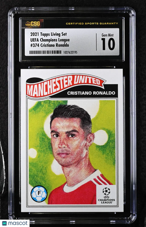 2021 Topps Living Set Cristiano Ronaldo #374 UEFA Champions League CGC 10 