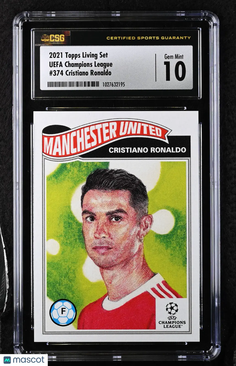 2021 Topps Living Set Cristiano Ronaldo #374 UEFA Champions League CGC 10 