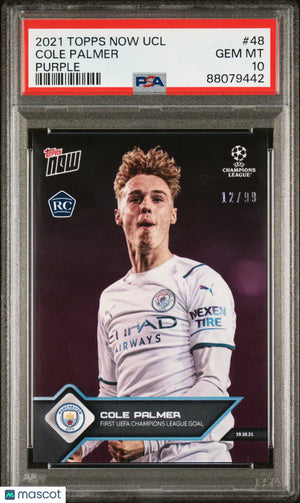 2021 Topps Now UEFA Champions League Cole Palmer #48 Purple 12/99 PSA 10 