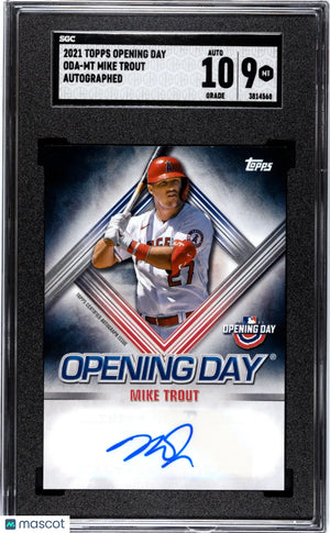 2021 Topps Opening Day Baseball Auto Mike Trout SGC 9 Auto 10 