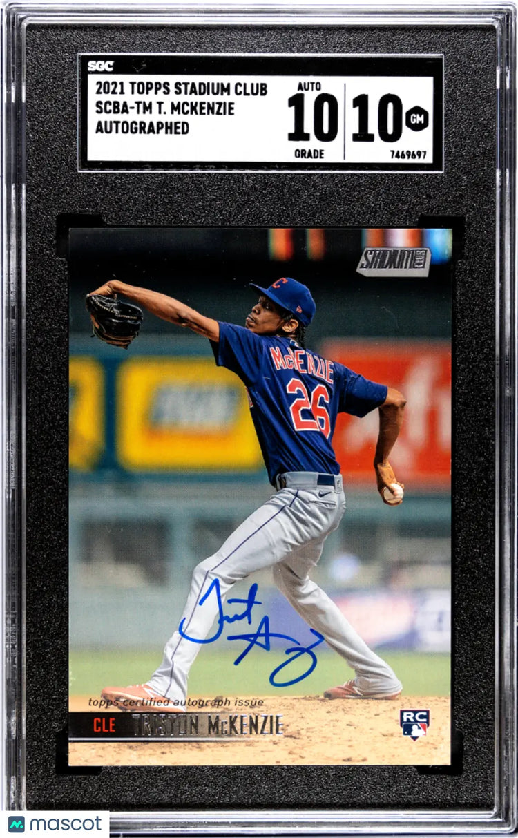 2021 Topps Stadium Club Triston Mckenzie RC Rookie Auto SGC 10 