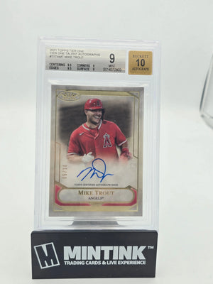 2021 Topps Tier One Baseball Talent Autographs Mike Trout BGS 9 Auto 10 /10 